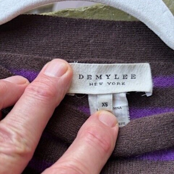 DEMYLEE "Jamie" Striped Cashmere Boatneck Sweater NWOT/sz XS - Picture 14 of 15
